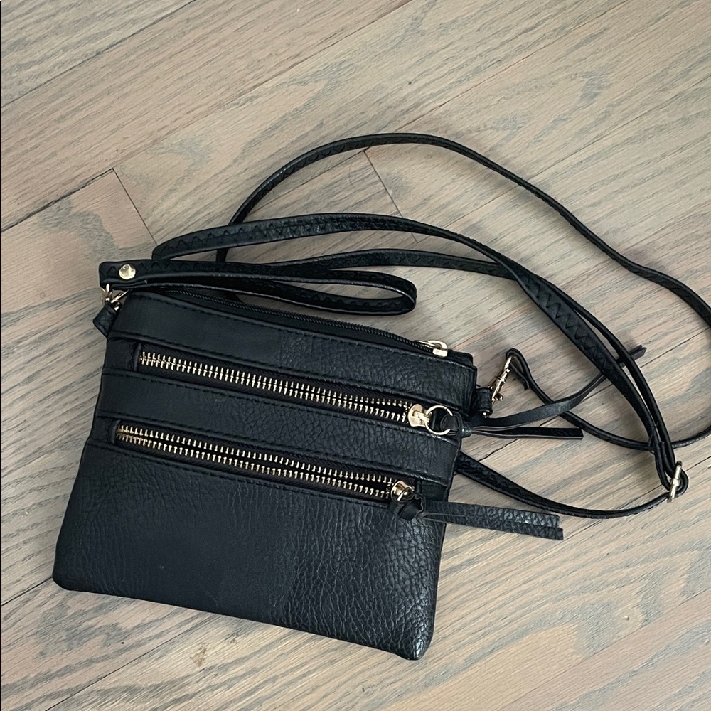 Black Leather Crossbody Bag